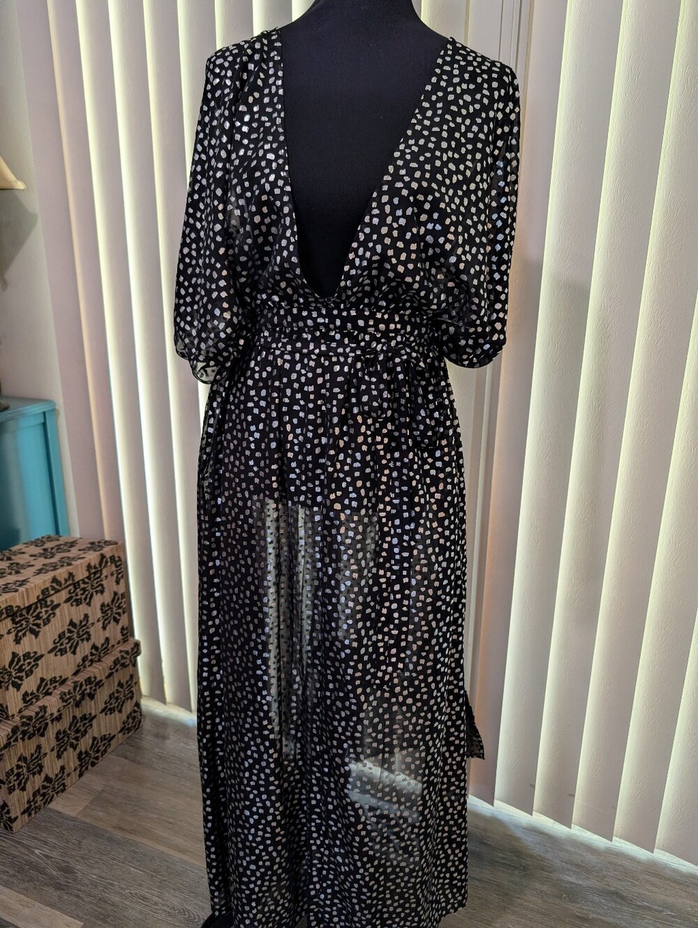 Black and Silver Swim Cover Up